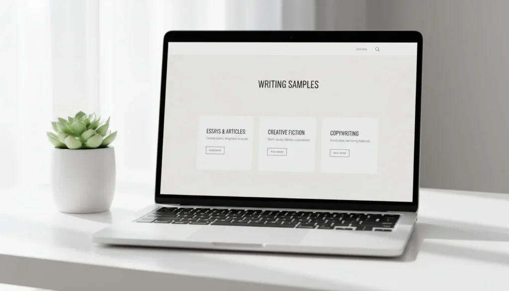 sitting on a white desk with a small plant