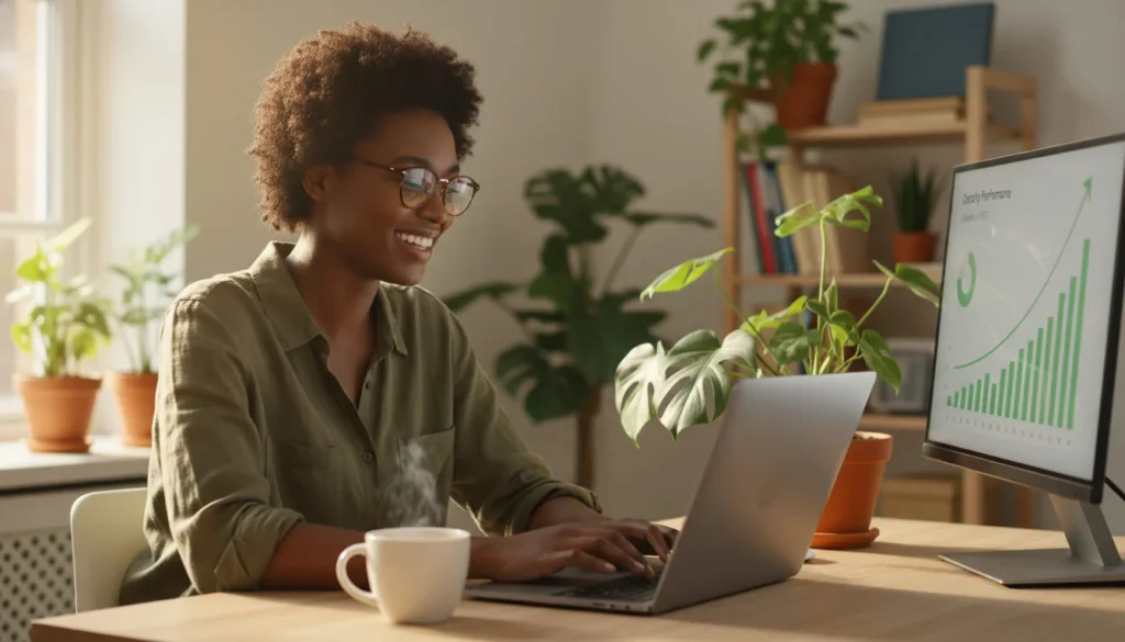 Happy Freelancer Working