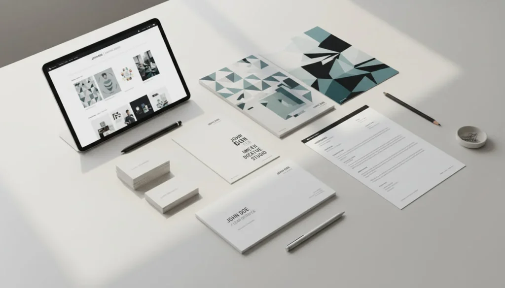 Professional freelance portfolio with digital and print samples