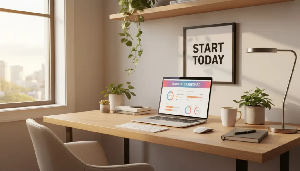 Successful home office setup for consistent online earning and remote work