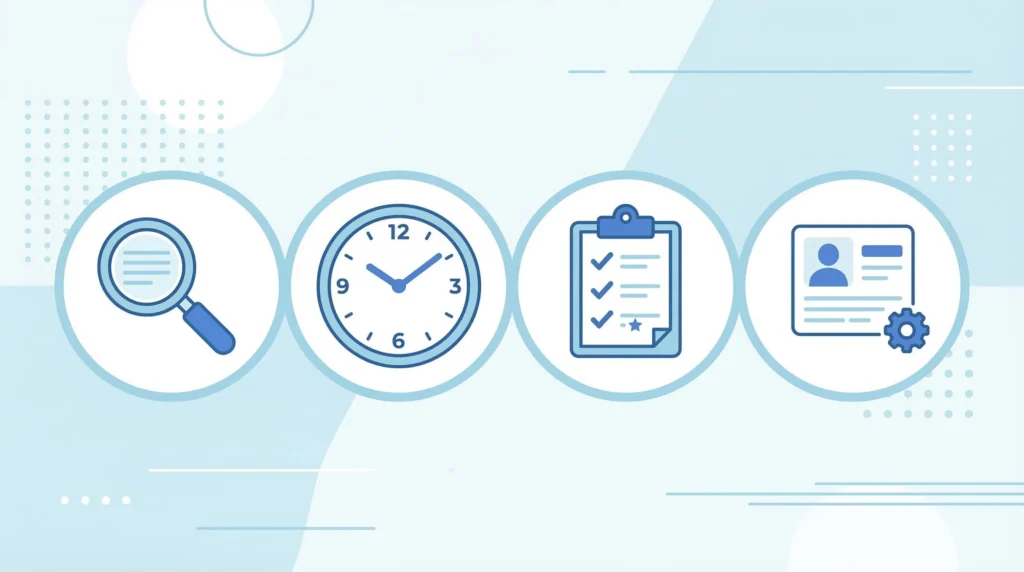 Infographic showing key skills needed for online survey jobs including attention to detail and time management