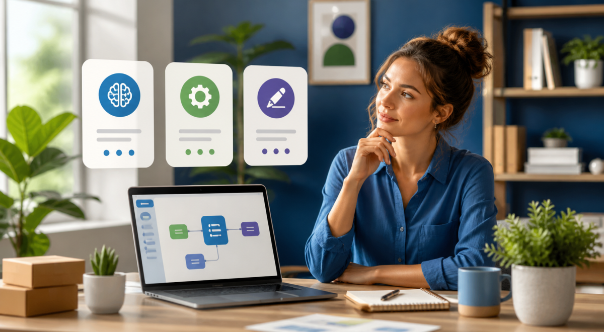 Small business owner comparing AI tools