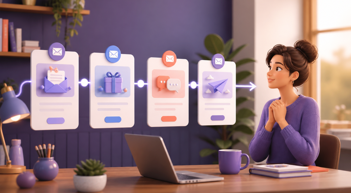 Four-part welcome email sequence for new subscribers